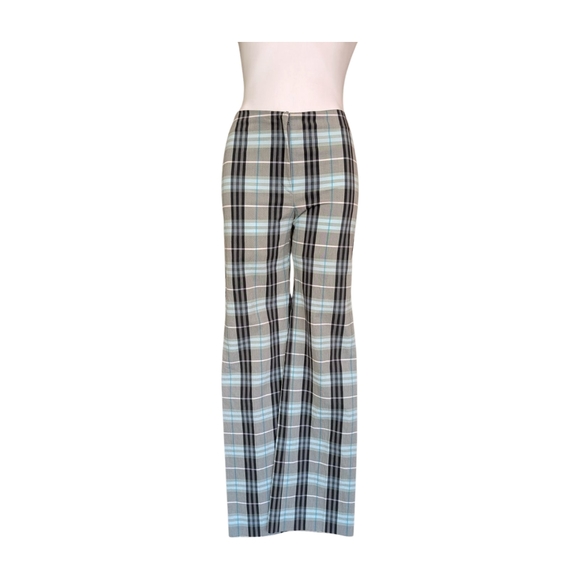 Burberry London‎ Blue/Gray/Black Nova Check Plaid Cotton Pants Size 6